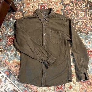 Eddie Bauer Hunter Green Flannel Long Sleeve Classic Fit Medium